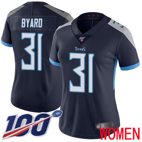 Tennessee Titans Limited Navy Blue Women Kevin Byard Home Jersey NFL Football #31 100th Season Vapor Untouchable->women nfl jersey->Women Jersey